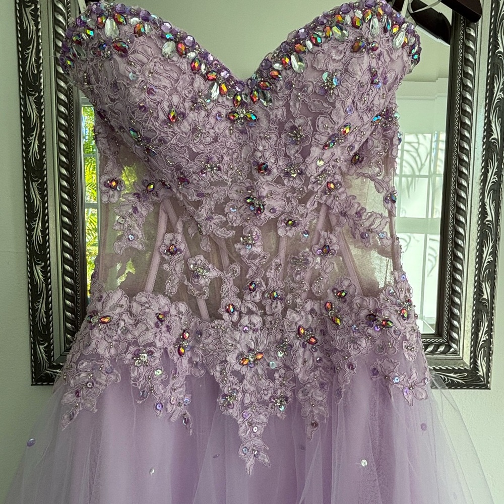 Mori Lee by Madeline Gardner gown in purple. Showstoppingly gorgeous in EUC. - Picture 2 of 14